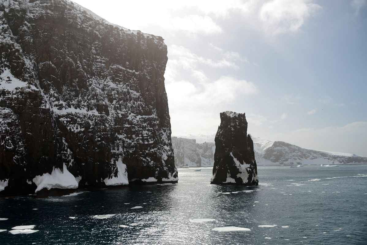 03B Steep Cliffs And Rock Spike Guard The Neptunes Bellows Narrow Opening To Deception Island On Quark Expeditions Antarctica Cruise Ship